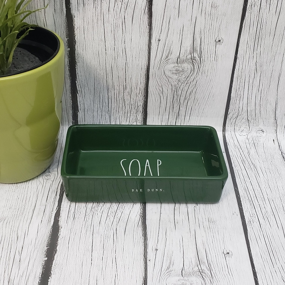 Rae Dunn Green SOAP. Ceramic Dish